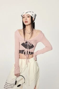 Long Sleeve Crop Top With Lace-Up Detail 26 Long Sleeve Crop Top With Lace-Up Detail -Modern Wear Shop ef22677c14f1db71c0d92fabb1cbb58b