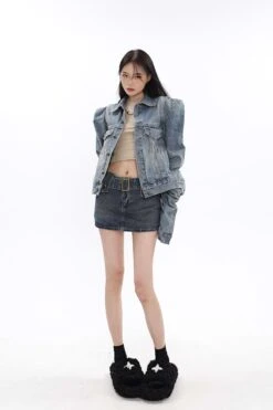 Belted Denim Micro-Mini Skirt -Modern Wear Shop ef273335b6ec8287fcfea5e3c9c374b9