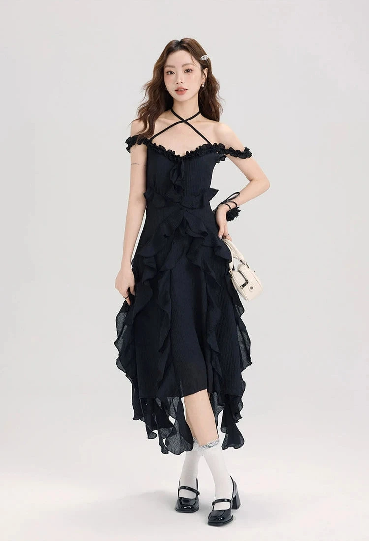 Ruffled Asymmetric Hemline Sleeveless Dress 2 Ruffled Asymmetric Hemline Sleeveless Dress - Image 2