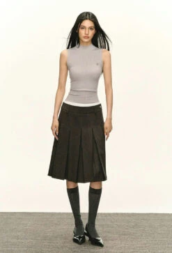 Ribbed Mock Neck Sleeveless Tank Top -Modern Wear Shop ef7b2b9d4505e01f45a50723eba778d8