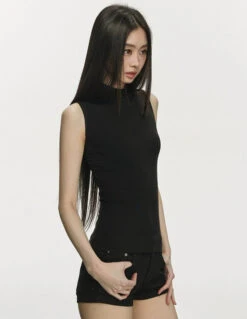 Sheer Back Sleeveless Mesh Top With Tie Neck Detail -Modern Wear Shop ef890cb435cfccd01e6bd06e17f7aee0