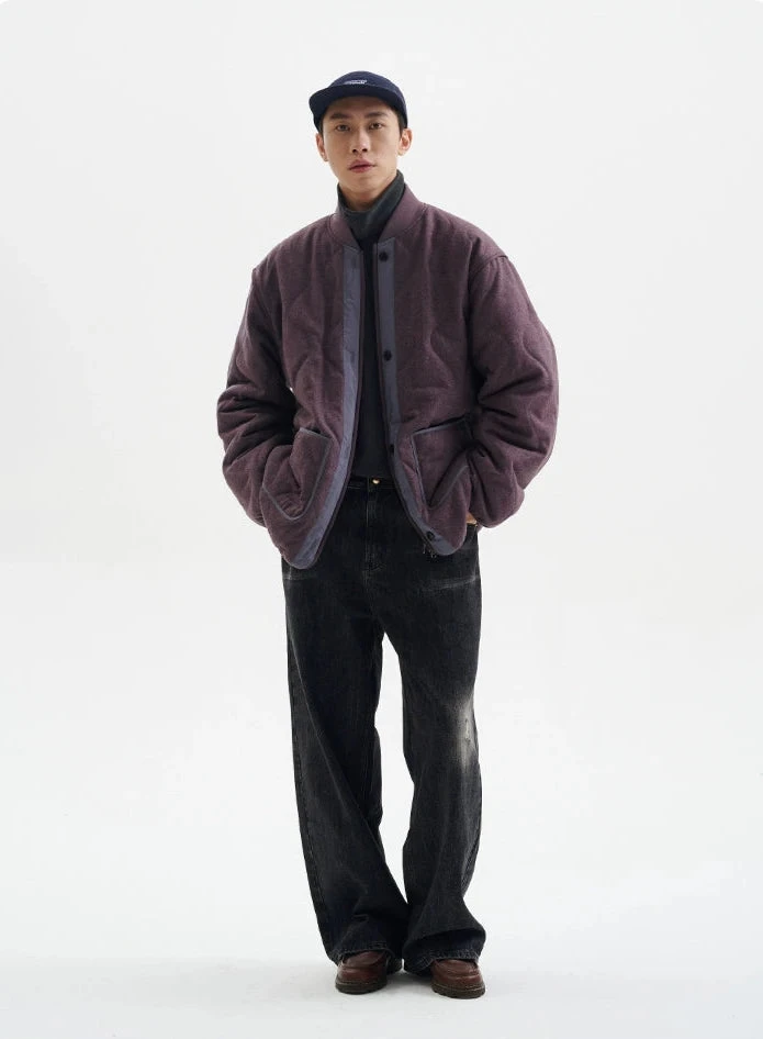 Quilted Drop Shoulder Button Jacket With Front Pockets 20 Quilted Drop Shoulder Button Jacket With Front Pockets - Image 20