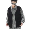 Striped Mock Layered Vest Long Sleeve Shirt