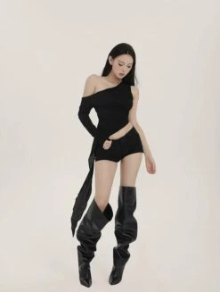 Skinny Asymmetric One-Shoulder Crop Top -Modern Wear Shop enhanced 2b19a71288528358b9ba475d9b543775 topaz enhance 4x