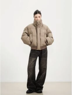 Puffer Jacket With Ribbed Hem And Zippered Pockets -Modern Wear Shop enhanced 98cd2a8c130eb40de31b07d23ce26711 topaz enhance 2x