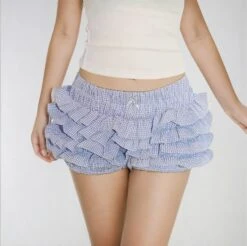 Ruffled Gingham Print Elastic Bloomer Shorts -Modern Wear Shop enhanced HbusTcNRHQkfld h topaz enhance 2x