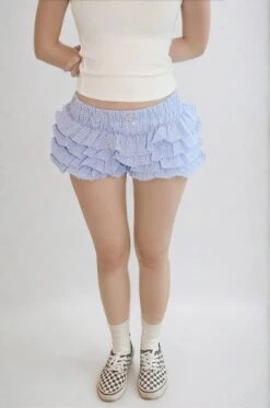 Ruffled Gingham Print Elastic Bloomer Shorts -Modern Wear Shop enhanced XISwYgHxbW5Sv7lZ topaz enhance 2x