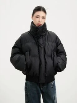 Puffer Jacket With Ribbed Hem And Zippered Pockets -Modern Wear Shop enhanced d30fbe6e4bc0372a28c31ed561b2cfbe topaz enhance 2x