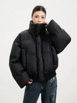 Puffer Jacket With Ribbed Hem And Zippered Pockets -Modern Wear Shop enhanced f6f02a4c982ea4acccd6913ac7bbfda2 topaz enhance 2x