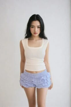 Ruffled Gingham Print Elastic Bloomer Shorts -Modern Wear Shop enhanced uxVTMNSwYcC2v3Ji topaz enhance 2x