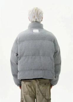 Textured Mid-Crop Puffer Jacket With Ribbed Pocket Details -Modern Wear Shop f0915fb306dd828d663994f8698c8cbe