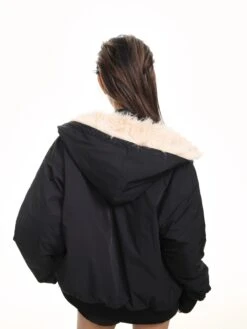 Faux Fur Lined Oversized Hooded Zip Jacket -Modern Wear Shop f0bfad0637c865106f97a7d27c45738a