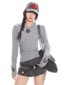 Cross Print Long Sleeve Slim Hoodie Top -Modern Wear Shop f0ce3520b446d9ad7e4a469924ca3960