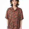 Geometric Print Short Sleeve Button Up Shirt