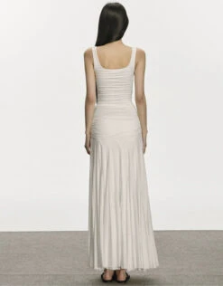 Ruched Spaghetti Strap Maxi Dress With Flared Hem 7 Ruched Spaghetti Strap Maxi Dress With Flared Hem -Modern Wear Shop f0f4a54f88dd3f4d991cbb79042fa10f