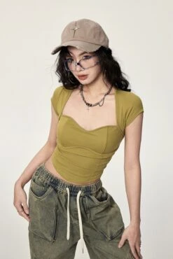 Twist-Back Crop Top With Scoop Neck 28 Twist-Back Crop Top With Scoop Neck -Modern Wear Shop f100bad270260c5845a062e3e540208e