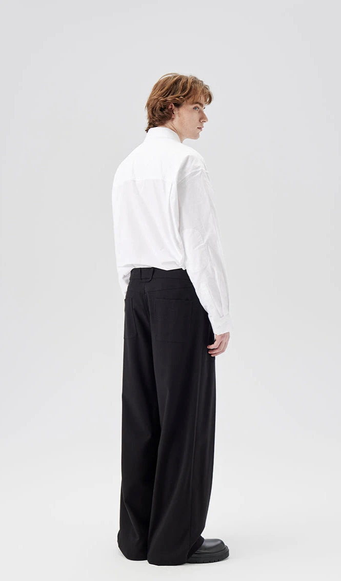 Wide Leg Pleated Trousers With Button Details 10 Wide Leg Pleated Trousers With Button Details - Image 10