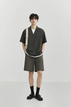 Pleated Tailored Bermuda Shorts With Belt Detail -Modern Wear Shop f131b1c1b973941246e7b7fd74648af5