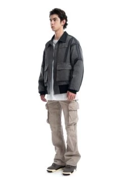 Contrast Stitch Denim Cargo Jacket With Flap Pockets -Modern Wear Shop f16181469165d90a187f20137a7da596