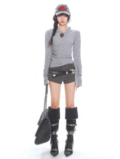 Cross Print Long Sleeve Slim Hoodie Top -Modern Wear Shop f170d6f65bdb1e931eb39c6f382c4e4a