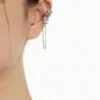 Flower Ear Cuff With Link Chain