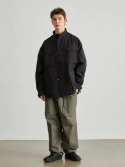 Utility Jacket With Stand Collar And Patch Pockets 22 Utility Jacket With Stand Collar And Patch Pockets -Modern Wear Shop f1f31f14213644809c4fe92f46d16f05