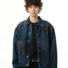 Wide-Fit Ombre-Effect Denim Jacket