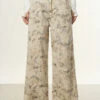 Snake Print Mid Waist Wide Leg Pants