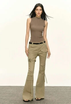 Ribbed Mock Neck Sleeveless Tank Top -Modern Wear Shop f2f0aab2becd67f40f0eaac5367d1fc5