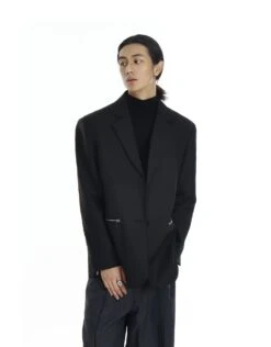 Structured Single Breasted Blazer With Zip Details -Modern Wear Shop f34de673374f920b6a67c86b37207090