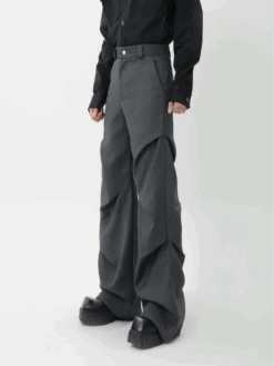 Wide-Leg Zigzag Drape High Waist Trousers -Modern Wear Shop f3778314885e90662e01f08675794368