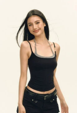 Sleeveless Layered Tank Top With Adjustable Straps -Modern Wear Shop f388d6a1af183501fee838bb639a2e76