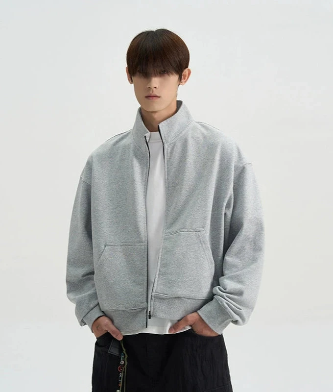 Mock Neck Drop Shoulder Zip Jacket 16 Mock Neck Drop Shoulder Zip Jacket - Image 16