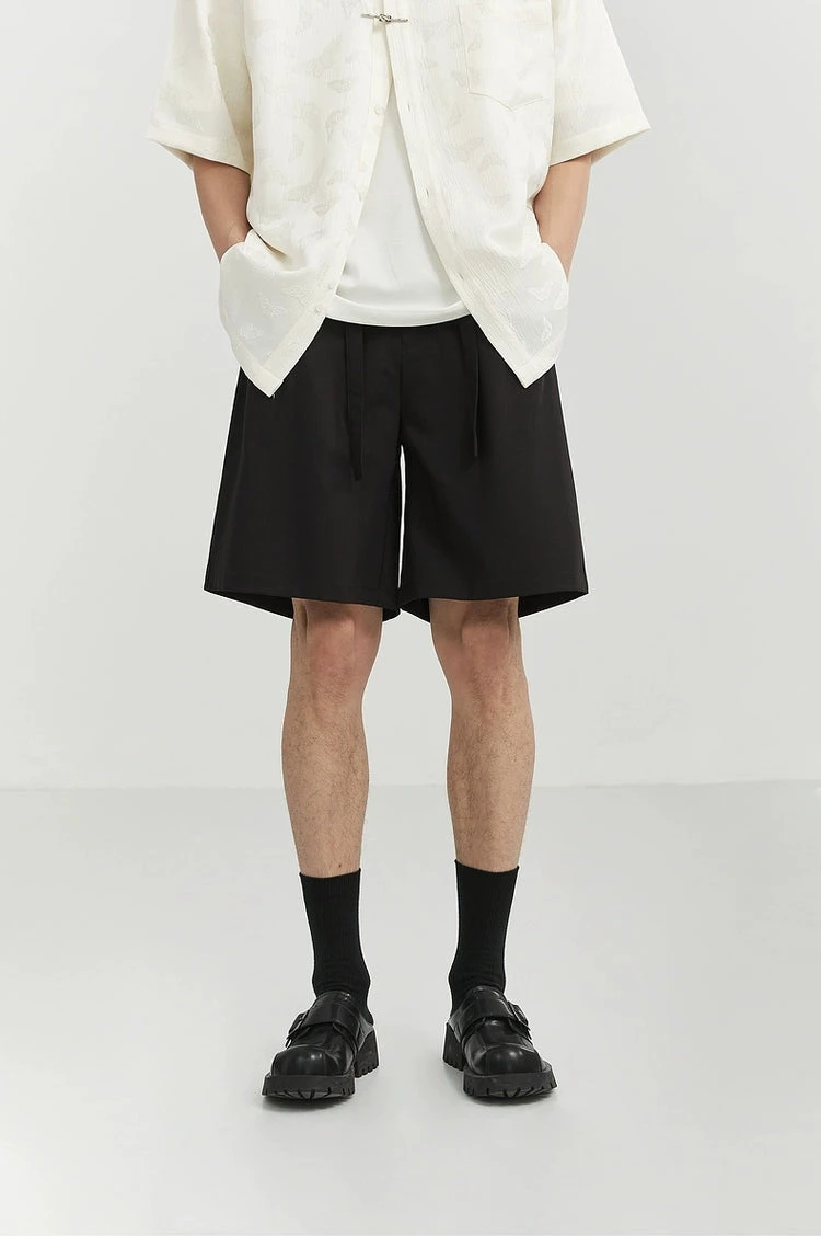 Pleated Drawstring-Belted Shorts 7 Pleated Drawstring-Belted Shorts - Image 7