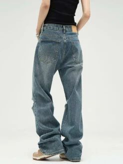 Knee Ripped Straight Fit Jeans -Modern Wear Shop f4bbcb3251b66411f8abf230a29d78dd