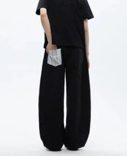 Wide Leg Pants With Contrast Stripe Waistband And Back Pocket Detail -Modern Wear Shop f61337c0ad800f35a9ba9b865b1d06be