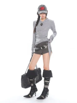 Cross Print Long Sleeve Slim Hoodie Top -Modern Wear Shop f61ee5fcbb2691c18eaae7312a6c556d