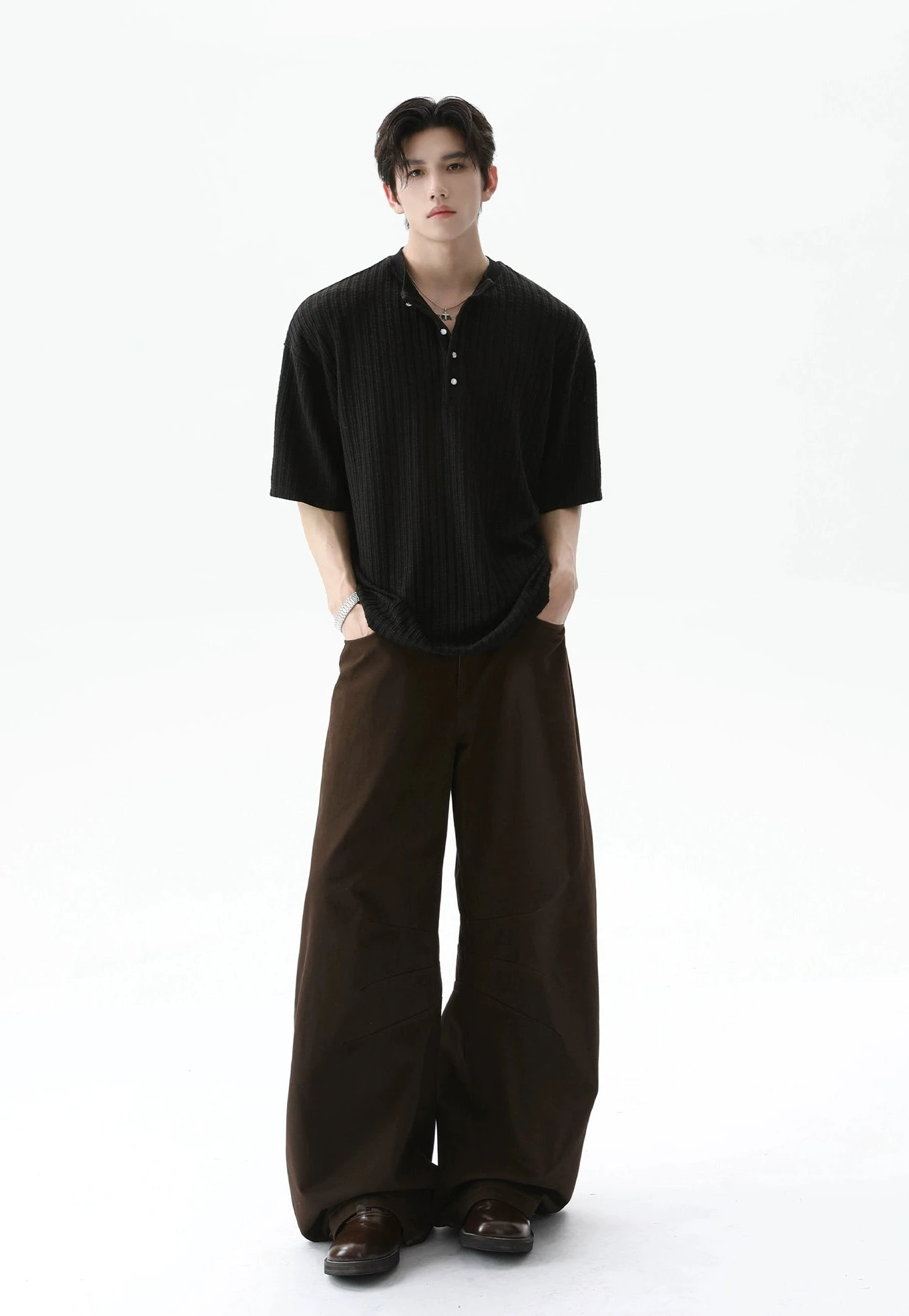 Textured Ribbed Henley Half Sleeve Top 8 Textured Ribbed Henley Half Sleeve Top - Image 8