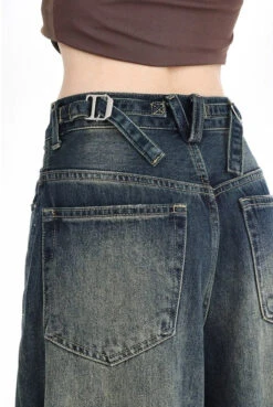 Distressed Wide-Leg Denim Jeans With Raw Hems -Modern Wear Shop f63beb3e4fa082557093c5fb63a473e3