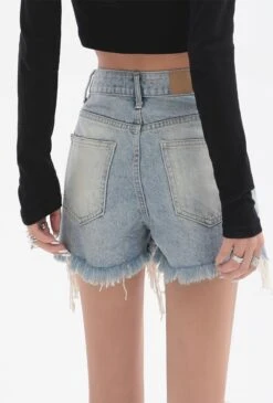 Distressed High-Waist Denim Shorts -Modern Wear Shop f65ba3b7262f70df20e11924ee15156a
