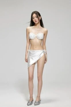 Shell Halter Bikini Set With Sarong Skirt -Modern Wear Shop f69f52b32a6fb33fb64d3484c0e605fb