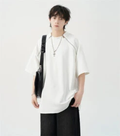 Oversized Black T-Shirt With Zipper Shoulder Detail -Modern Wear Shop f6b39dfc7299891be0ccd29dd1f81423