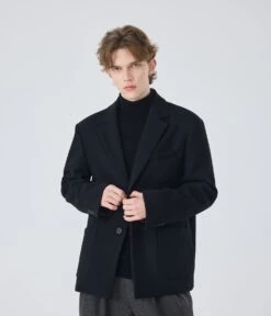 Oversized Single-Breasted Blazer Jacket With Structured Notched Lapel -Modern Wear Shop f749425a9a5a09725f25675a8109795c