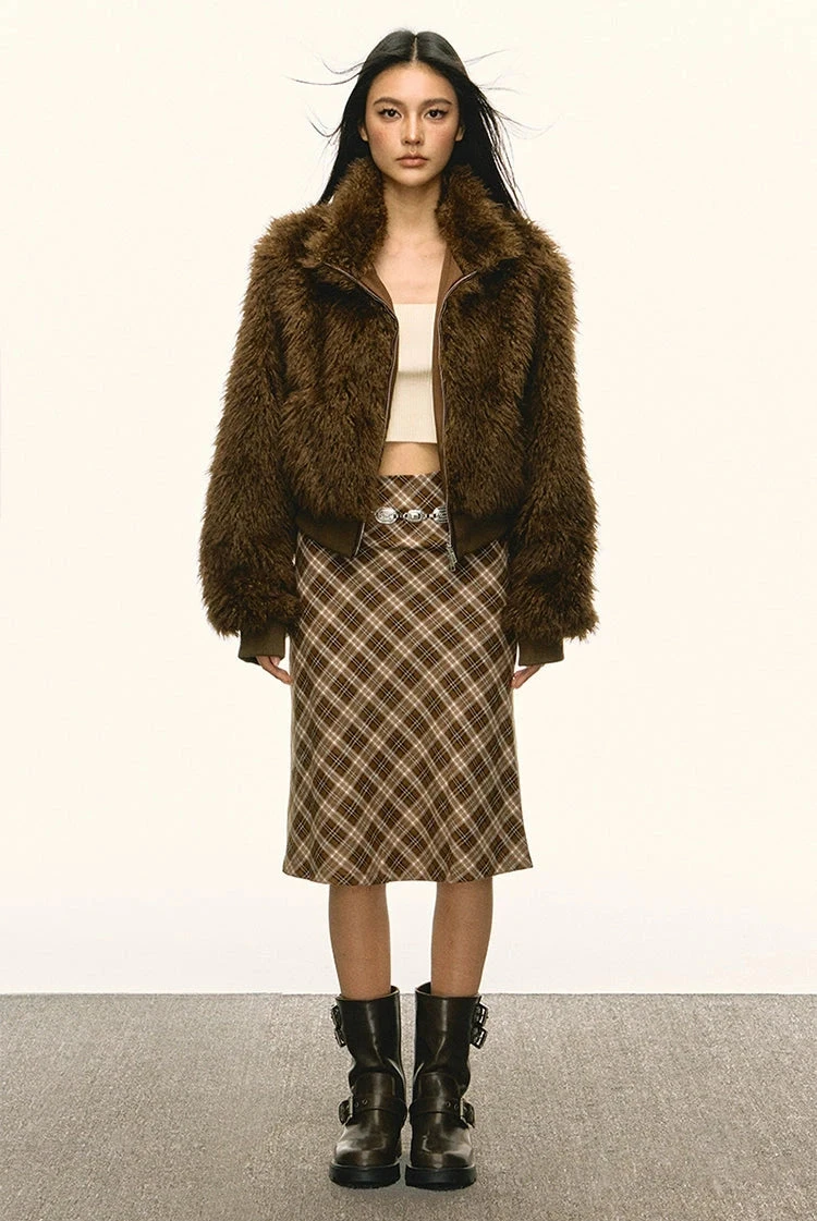 Stand Collar Faux Fur Zip Jacket 9 Stand Collar Faux Fur Zip Jacket - Image 9