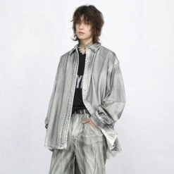 Stone Wash Button-Up Faded Denim Overshirt -Modern Wear Shop f74dc580f640c0f214fe45f33133b957