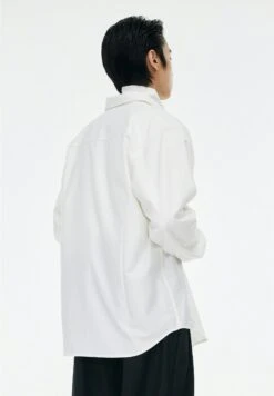 Oversized Button-Down Shirt With Stand Collar -Modern Wear Shop f7df4fbef3a5e686c08a9ec94e87ca91