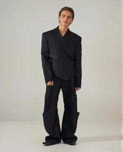 Asymmetric Overlap Button Lace Patchwork Blazer 6 Asymmetric Overlap Button Lace Patchwork Blazer -Modern Wear Shop f7eab97d4af51a8544124bd1de963791