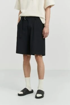 Pleated Tailored Bermuda Shorts With Belt Detail -Modern Wear Shop f8084bbb6d5b0cc0954db45de4858285