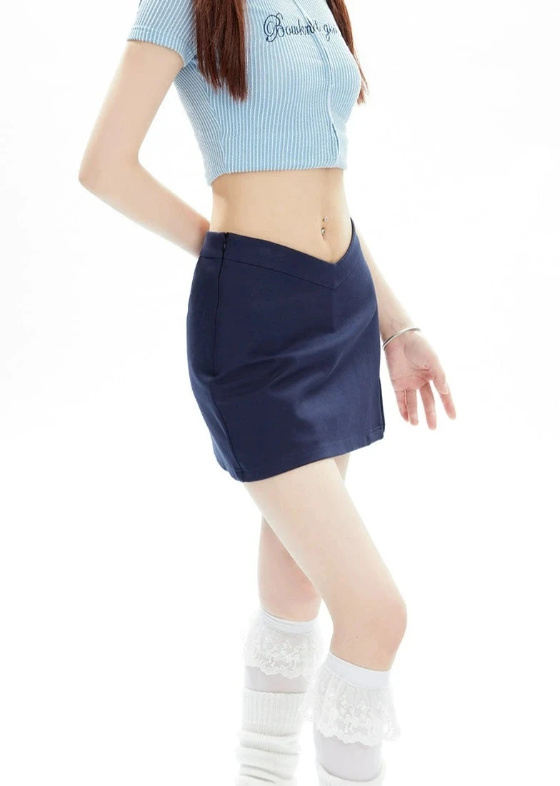 Asymmetric V-Cut Mini Skirt With Side Slit 20 Asymmetric V-Cut Mini Skirt With Side Slit - Image 20