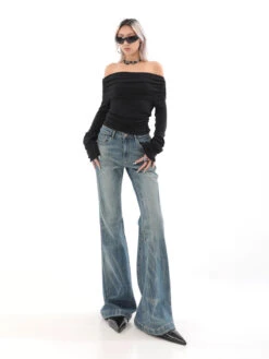 High Waist Vintage Wash Bell Bottom Jeans 27 High Waist Vintage Wash Bell Bottom Jeans -Modern Wear Shop f88165183f3e0433aa2606fe803995c7